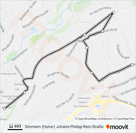 603 Bus Line Map