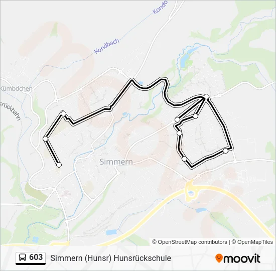 Автобус 603: карта маршрута
