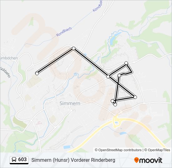 603 Bus Line Map