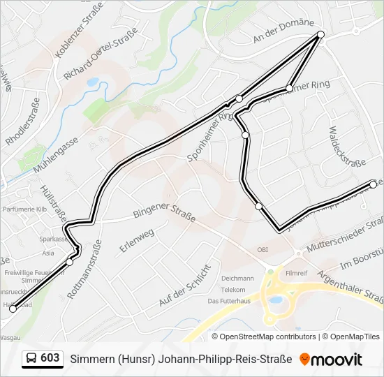 603 Bus Line Map