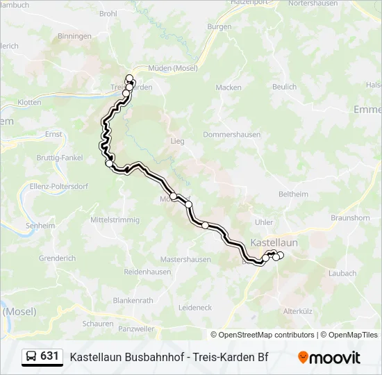 631 Bus Line Map