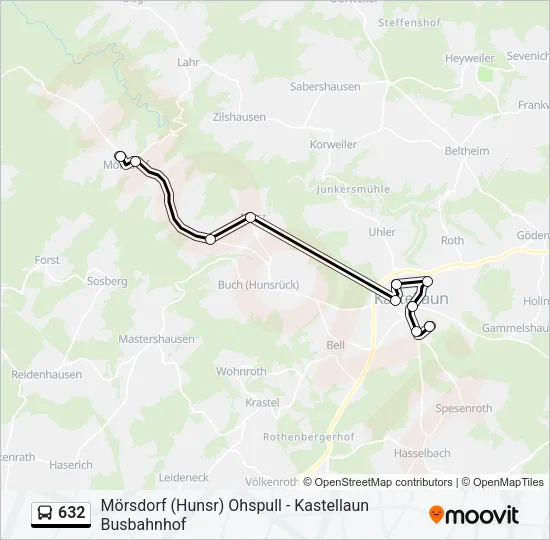 Автобус 632: карта маршрута