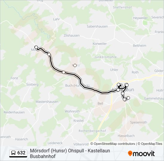 632 Bus Line Map