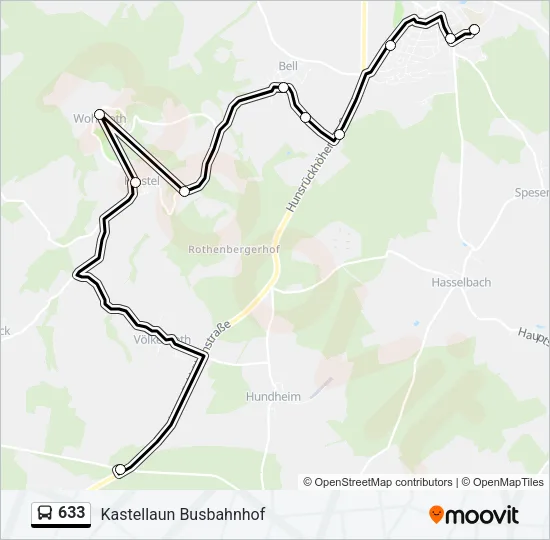 633 Bus Line Map