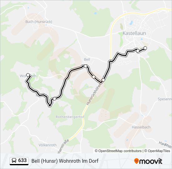 633 Bus Line Map