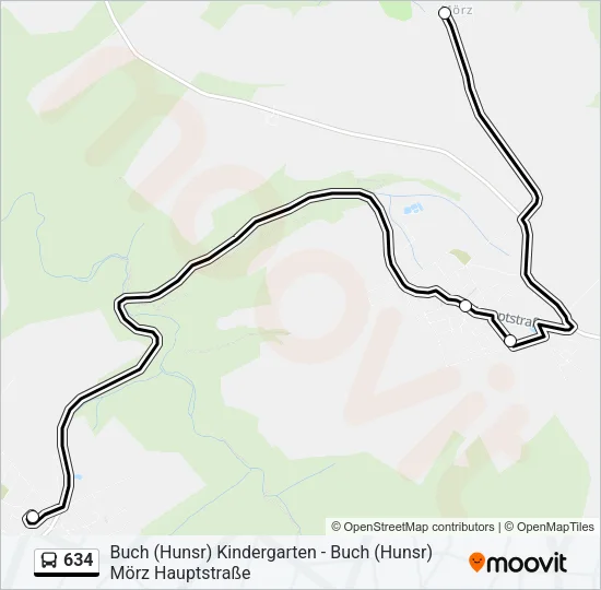 634 Bus Line Map