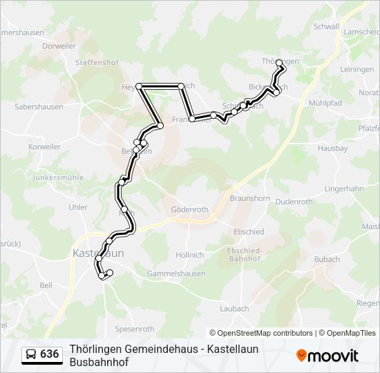636 Bus Line Map