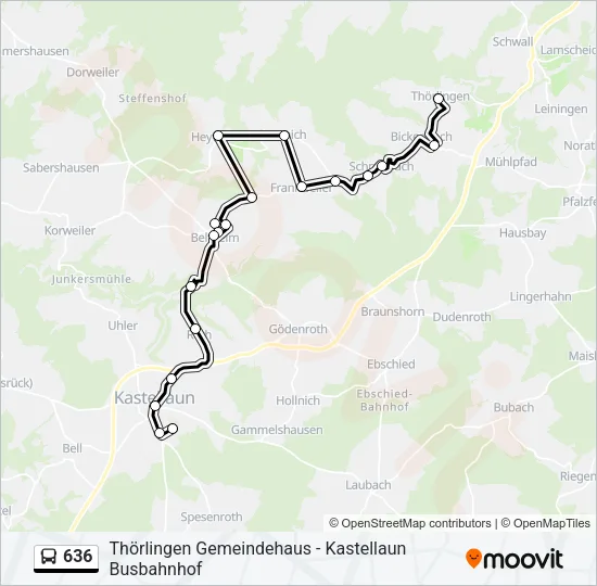 636 Bus Line Map