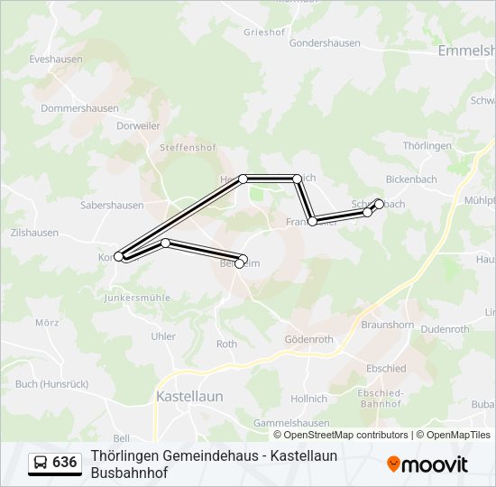 636 Bus Line Map