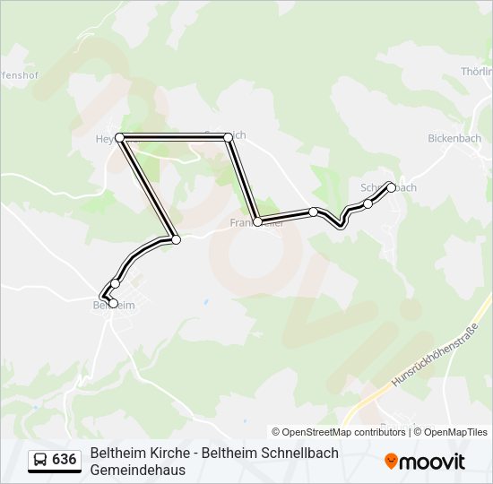 636 Bus Line Map