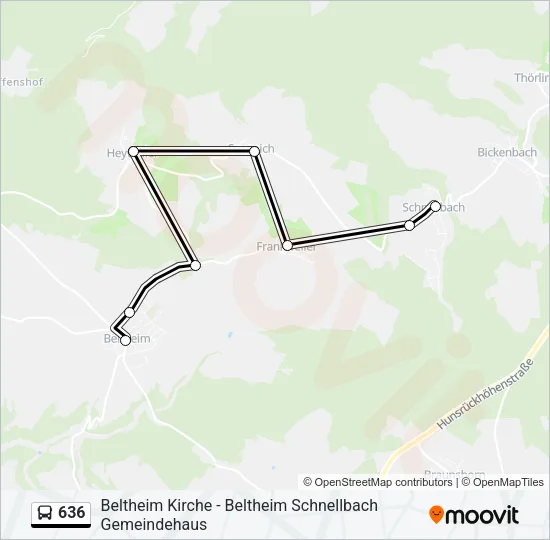 636 Bus Line Map