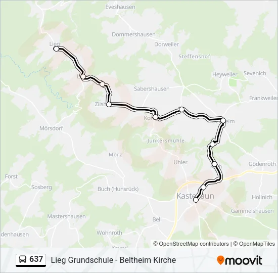 637 Bus Line Map