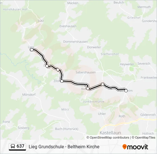 637 Bus Line Map