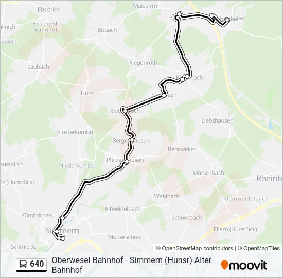 640 Bus Line Map