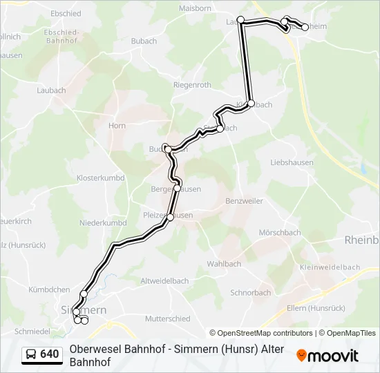 640 Bus Line Map