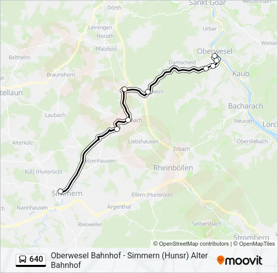 640 Bus Line Map