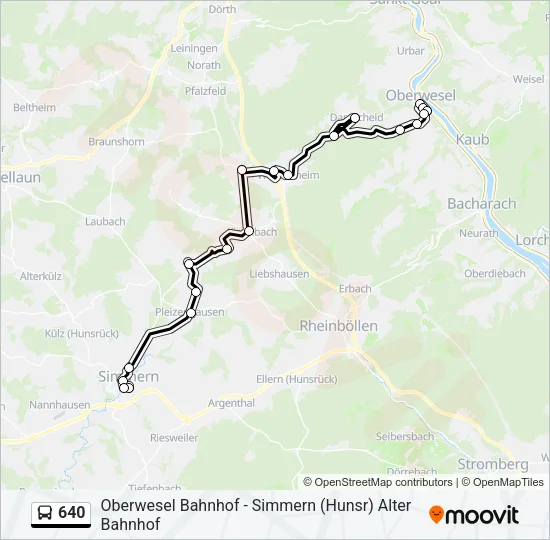 640 Bus Line Map
