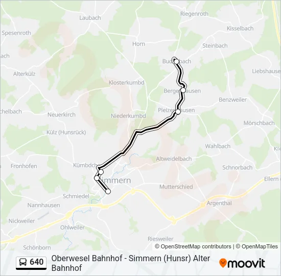 640 Bus Line Map