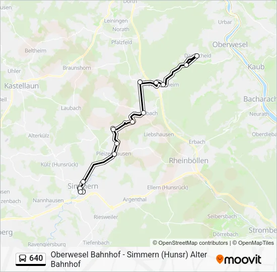 640 Bus Line Map