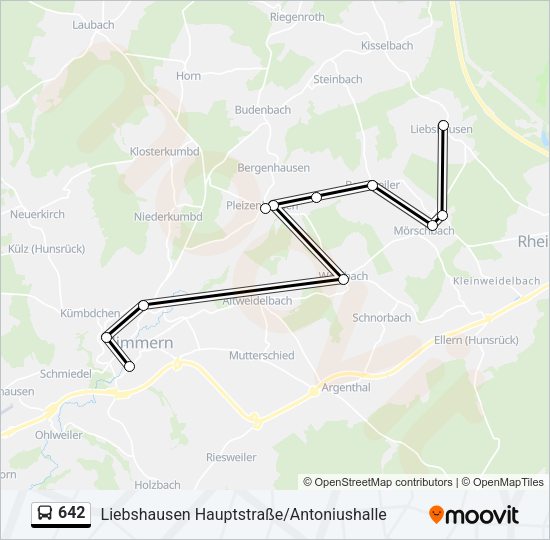 642 Bus Line Map