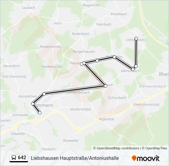 642 Bus Line Map