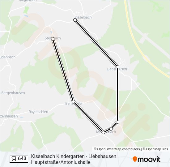 643 Bus Line Map