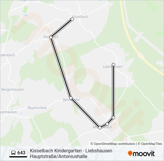643 Bus Line Map