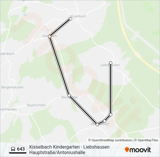 643 Bus Line Map