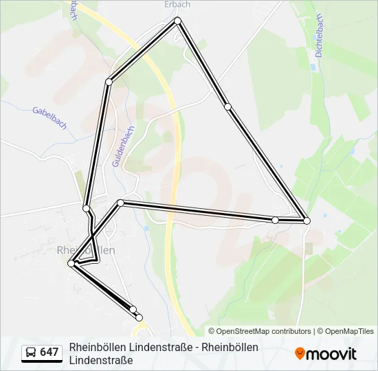 647 Bus Line Map