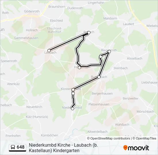 648 Bus Line Map