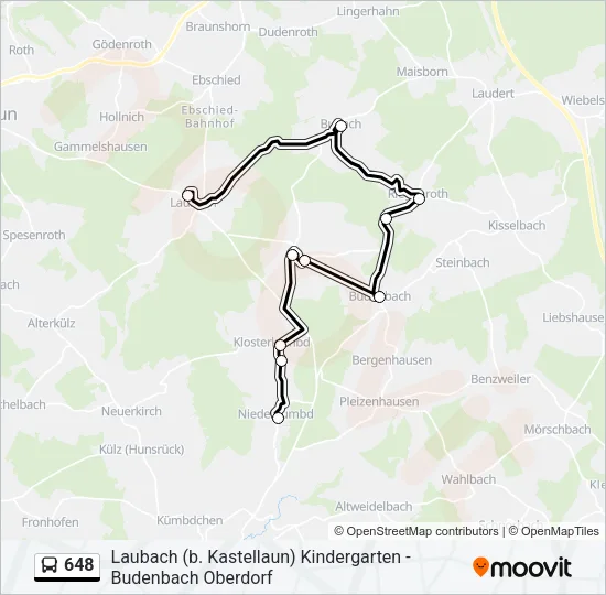 648 Bus Line Map
