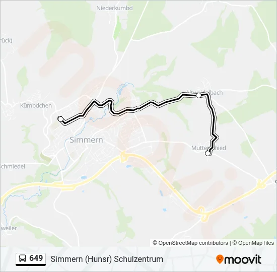 649 Bus Line Map