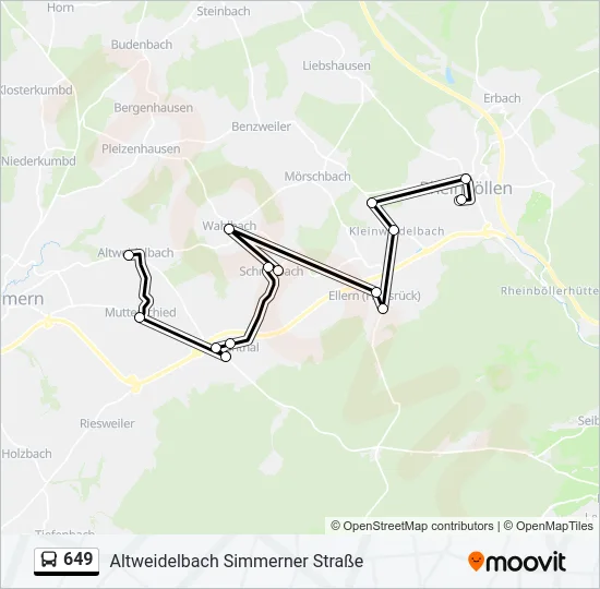 649 Bus Line Map