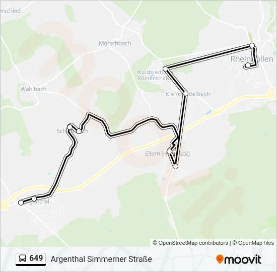 649 Bus Line Map