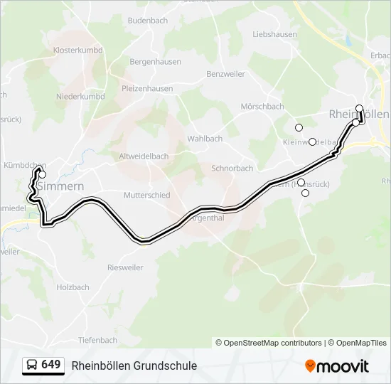 649 Bus Line Map