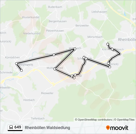 649 Bus Line Map