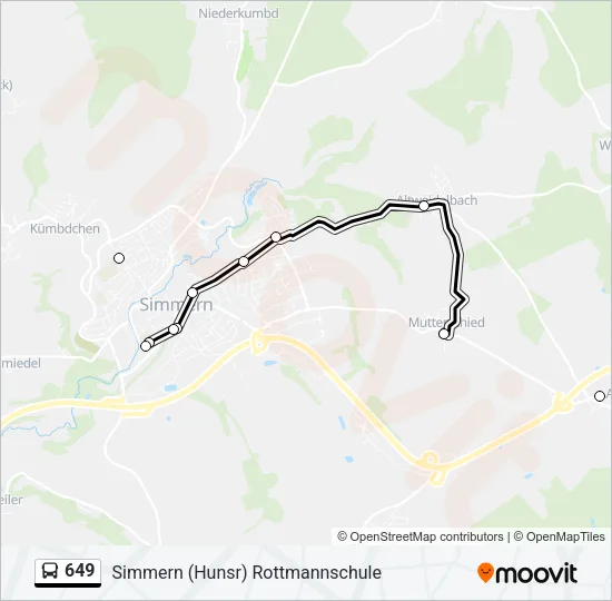 649 Bus Line Map