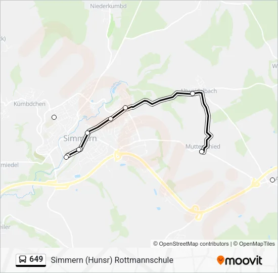 649 Bus Line Map