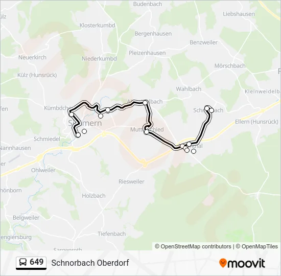 649 Bus Line Map