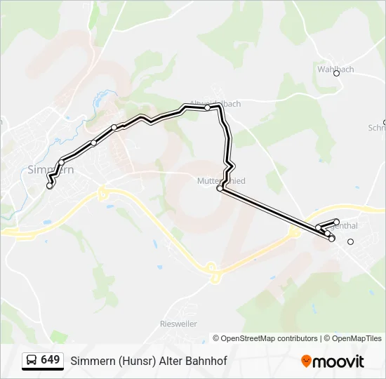 649 Bus Line Map