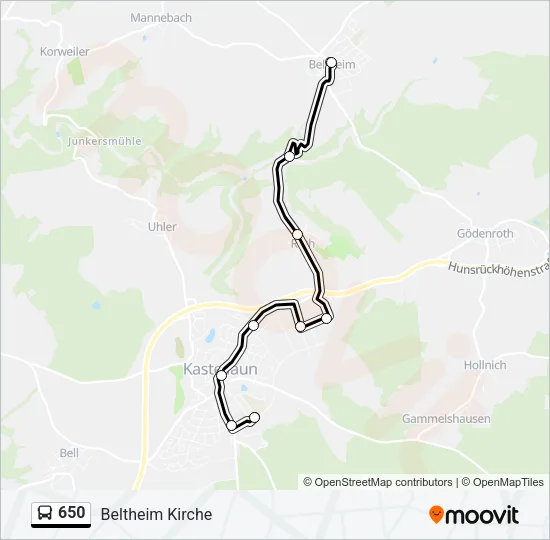 650 Bus Line Map