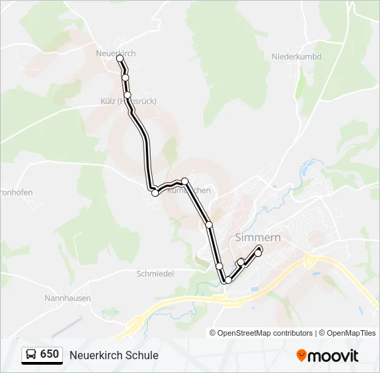 650 Bus Line Map