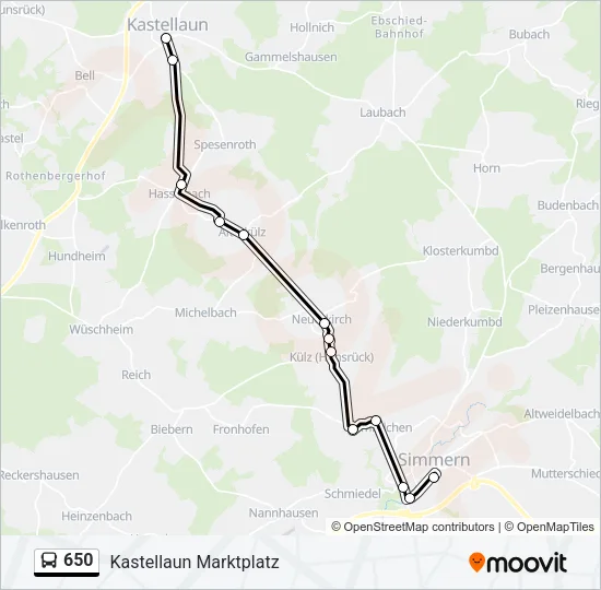 650 Bus Line Map