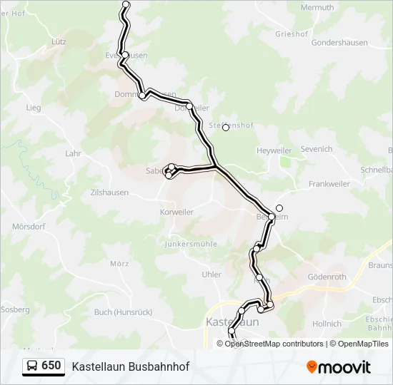 650 Bus Line Map