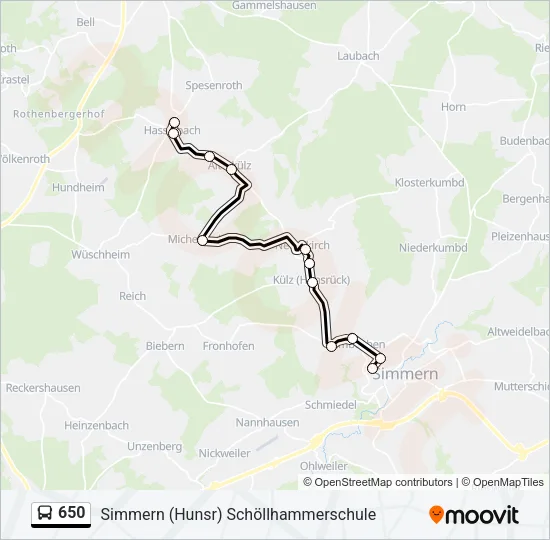 650 Bus Line Map