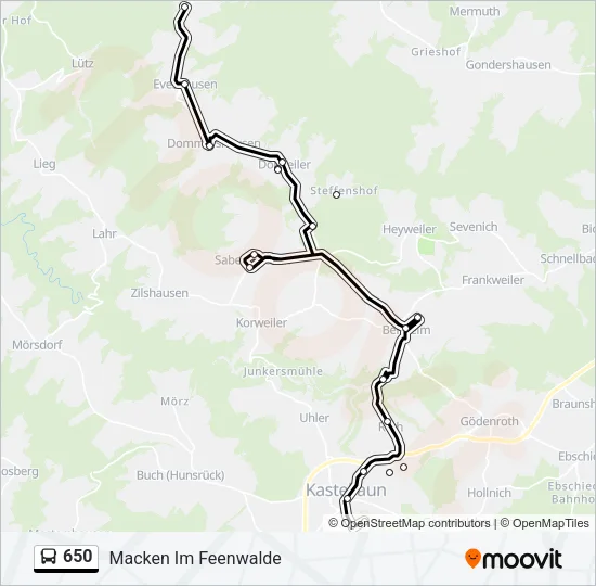 650 Bus Line Map