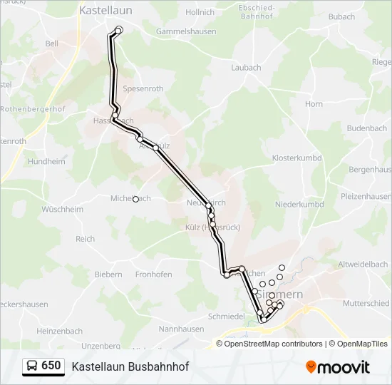 650 Bus Line Map