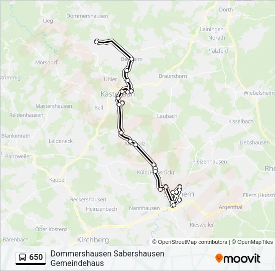 650 Bus Line Map