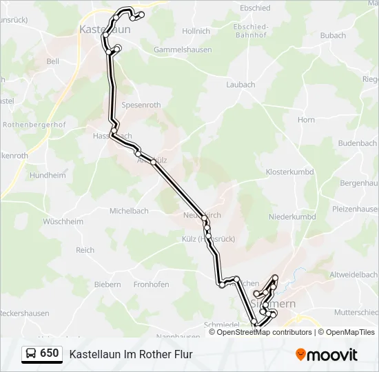 650 Bus Line Map