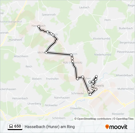650 Bus Line Map